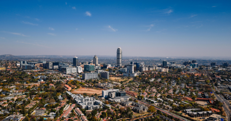 A modern African city skyline symbolizing the continent’s $2 trillion domestic capital growth and infrastructure development boom
