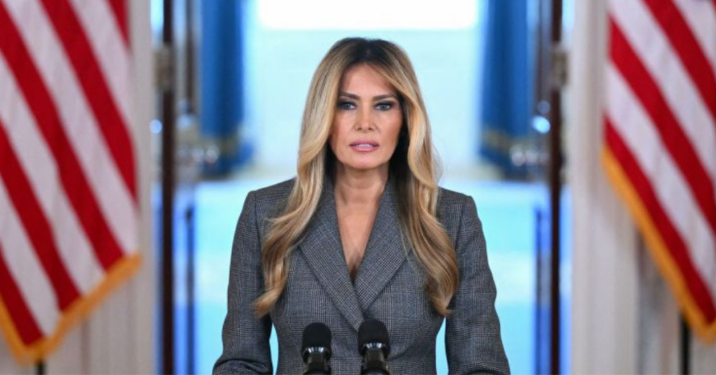 Melania Trump speaks at the White House addressing Epstein allegations