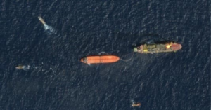 Iranian oil tanker operating in shadow fleet near Strait of Hormuz