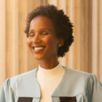 Shudufhadzo Musida celebrates graduating from Columbia University with a master’s degree in New York City.