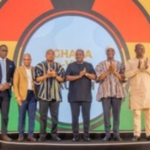 A modern airport scene in Ghana showing African travellers using digital immigration systems as President John Dramani Mahama announces the country’s new e-visa platform and visa fee waivers.