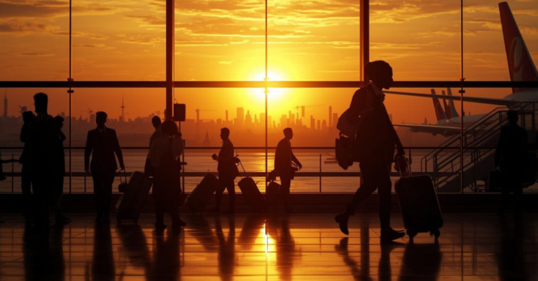 African passenger aircraft preparing for takeoff as IATA reports 19.2% growth in international demand in March 2026.