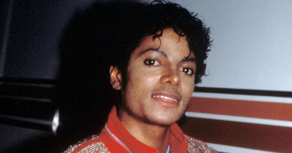 A striking portrait of Michael Jackson celebrating his chart comeback as Michael reaches No. 1 in the United Kingdom.