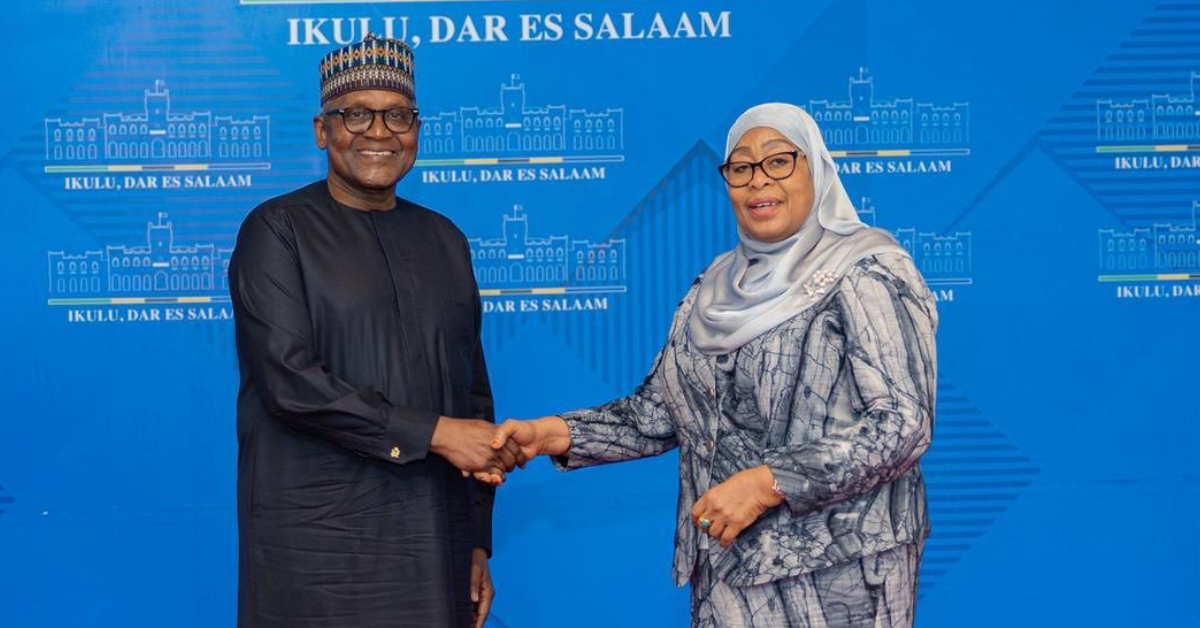 President Samia Suluhu Hassan meets Aliko Dangote in Dar es Salaam over proposed $17 billion East African refinery project.