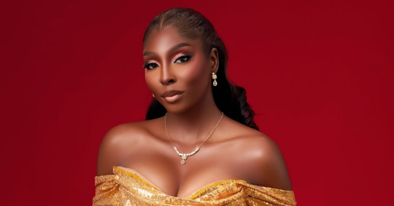 Tamunosoye Karibi-George celebrates after winning the Miss World Nigeria 2026 crown at Balmoral Hall, Federal Palace Hotel, Lagos.