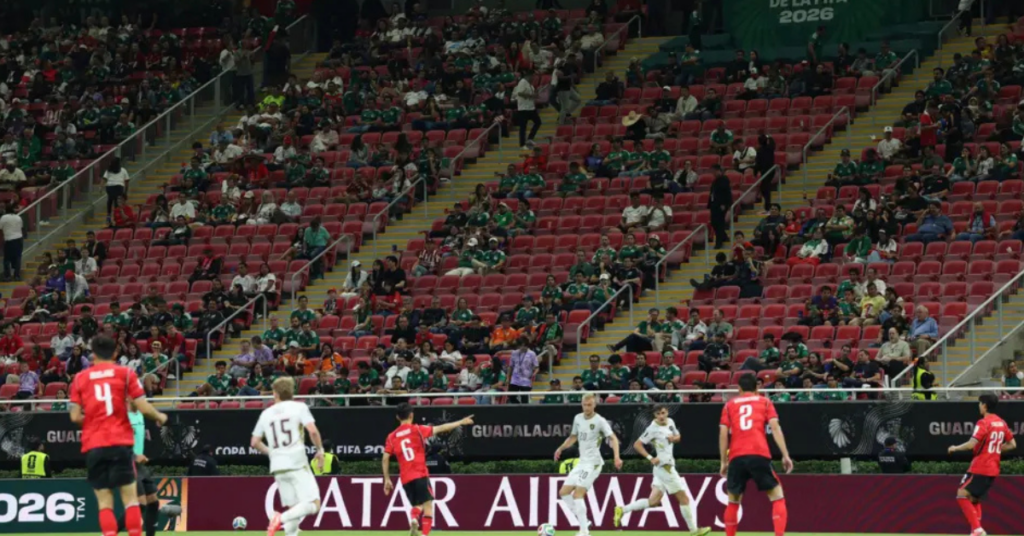 Fans watch the FIFA World Cup match between South Korea and the Czech Republic at Estadio Akron in Guadalajara, Mexico.
