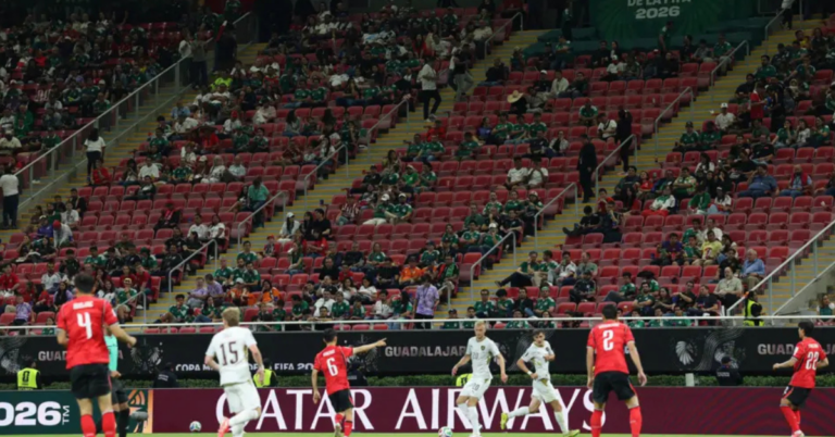 Fans watch the FIFA World Cup match between South Korea and the Czech Republic at Estadio Akron in Guadalajara, Mexico.