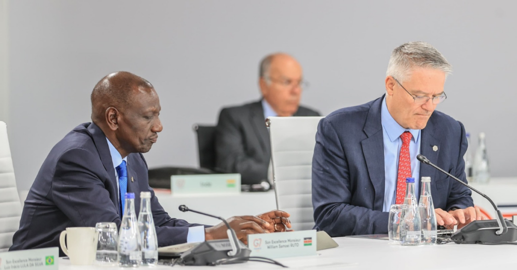 President William Ruto addresses world leaders during the G7+ Working Session in Évian, France, advocating for African industrialization, value addition, and shared global prosperity.