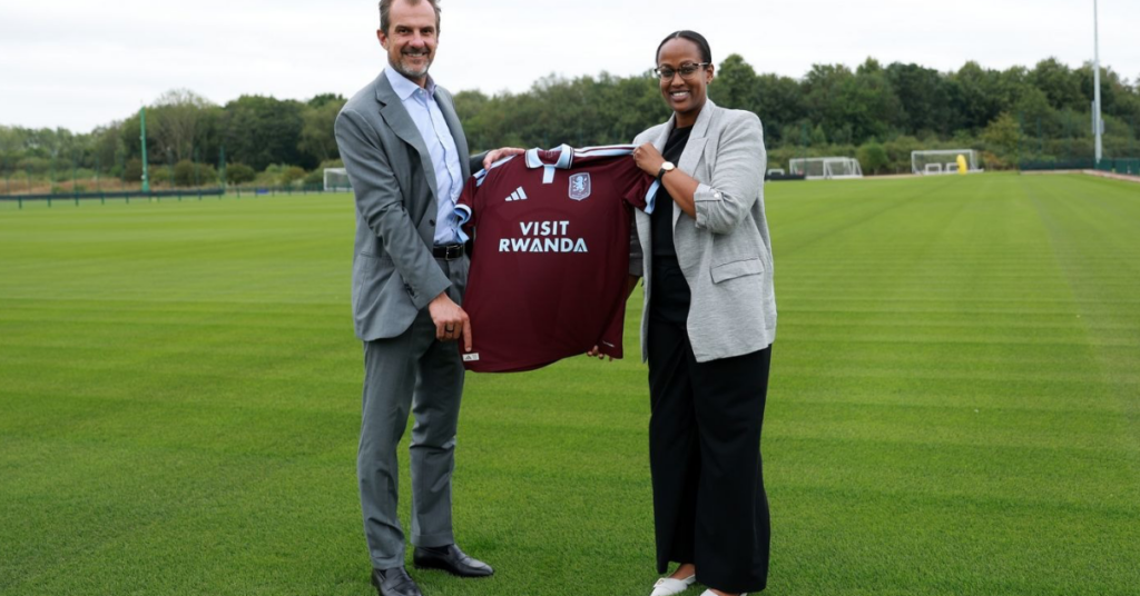 Aston Villa has announced Visit Rwanda as its new Principal Partner in the largest sponsorship agreement in the club’s history, placing Rwanda’s tourism and investment brand on the front of all men’s, women’s and academy team shirts.