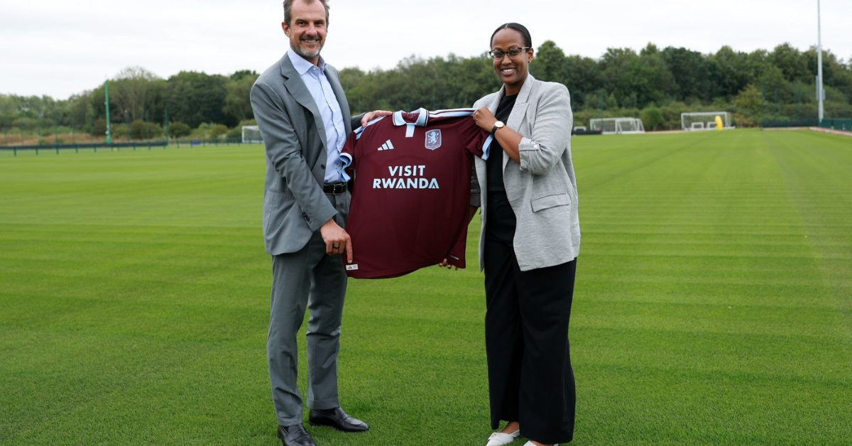 Aston Villa has announced Visit Rwanda as its new Principal Partner in the largest sponsorship agreement in the club’s history, placing Rwanda’s tourism and investment brand on the front of all men’s, women’s and academy team shirts.