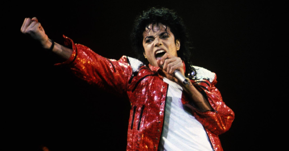 Michael Jackson performing on stage as The Essential Michael Jackson celebrates 550 weeks on the Billboard 200.