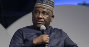 Abdulsamad Rabiu speaking during the BUA Foods Annual General Meeting after shareholders approved a record $363 million dividend payout.