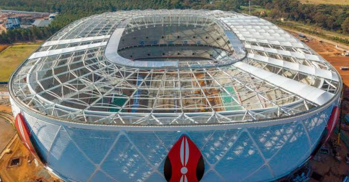 Construction work at an AFCON 2027 stadium as East African nations prepare for CAF inspections.