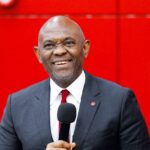 Tony Elumelu and Emmanuel Nnorom during UBA leadership transition announcement as the bank confirms a new Group Chairman.